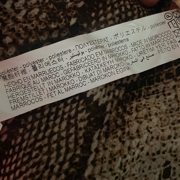 Zara snakeskin print blouse with neck tie - Picture 12 of 15